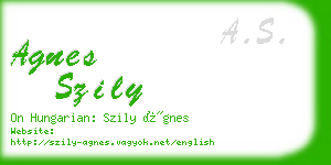 agnes szily business card